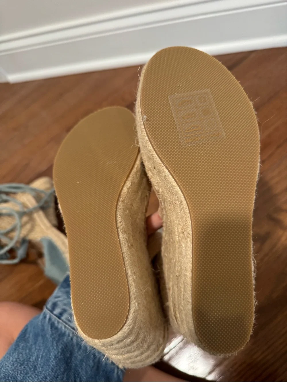 brand new Soludos Positano Tan Suede Espadrille Wedge Sandals